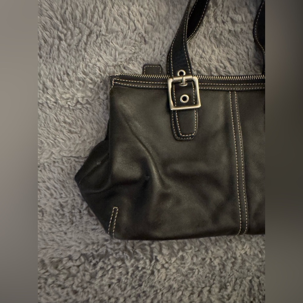 COACH Y2K Black Leather Legacy Satchel Handbag - Picture 10 of 14